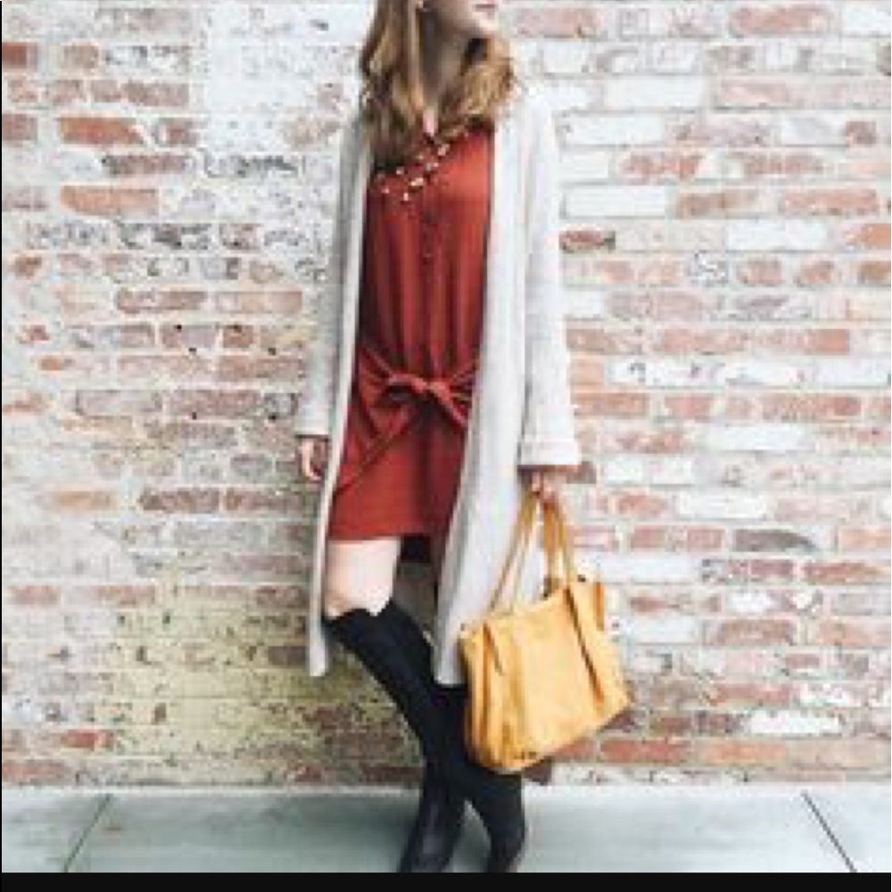 Anthropologie Maeve Shirt Dress rust orange